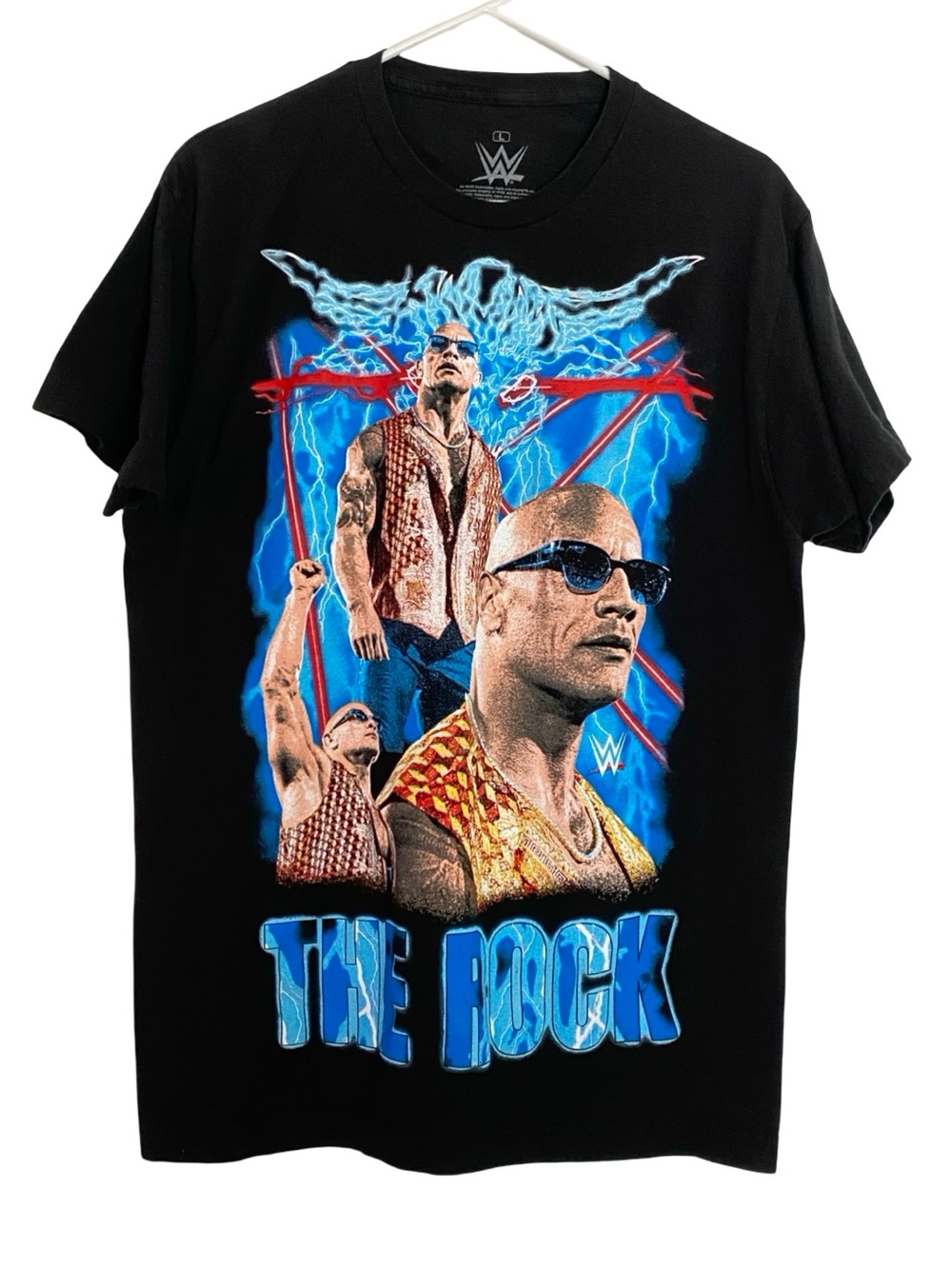 The Rock WWE Tee Tshirt Mens Unisex Size Large Wrestling Chest 21 Length 28